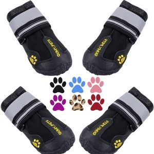 HC Pet Dog Boots Paw Protector Anti- Slip Dog Shoes with Reflective Straps